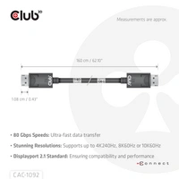 Club3D DisplayPort Anschlusskabel 1.6m Schwarz CAC-1092 DisplayPort-Kabel Club3D DisplayPort Anschlusskabel 1.6m Schwarz CAC-1092 DisplayPort-Kabel