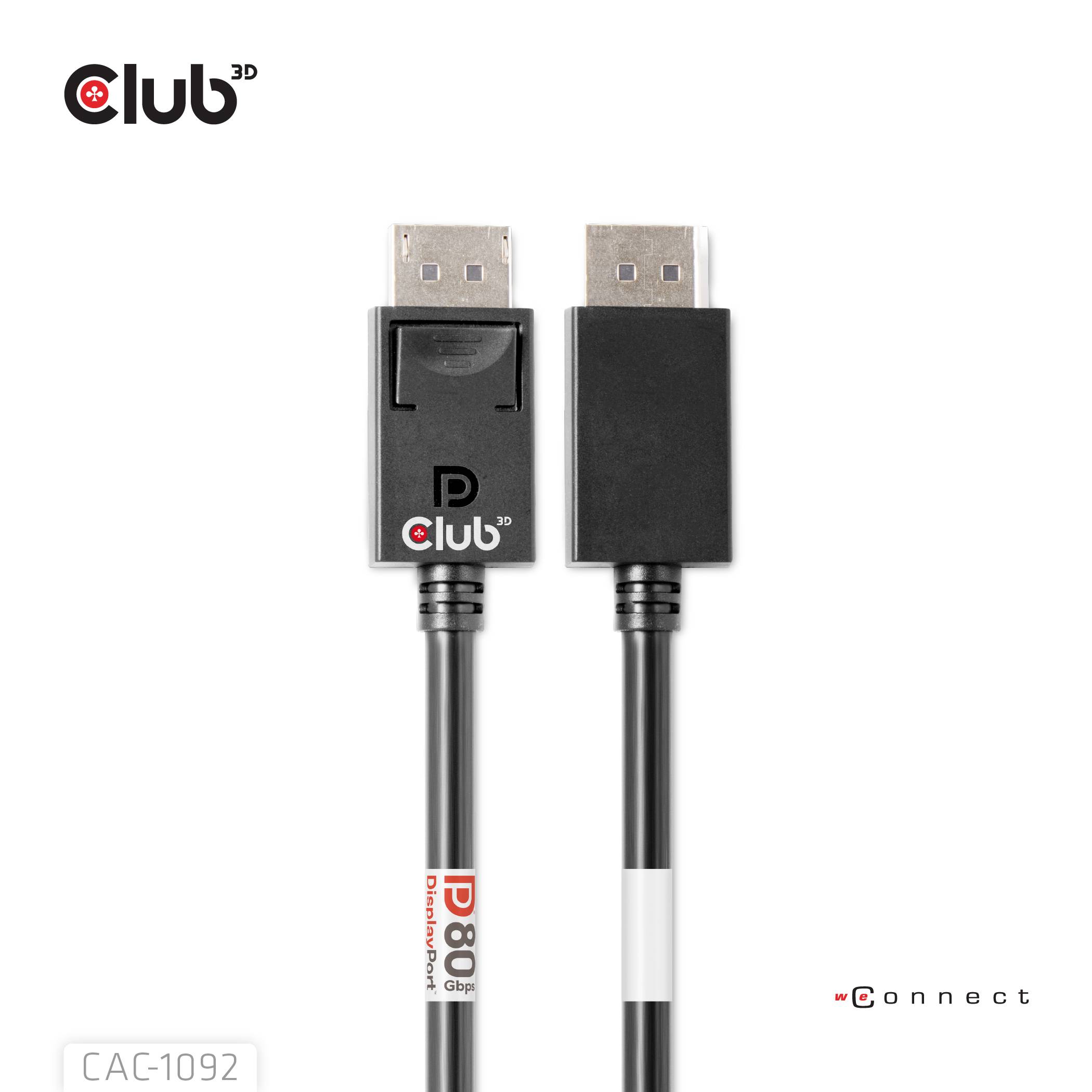Club3D DisplayPort Anschlusskabel 1.6m Schwarz CAC-1092 DisplayPort-Kabel