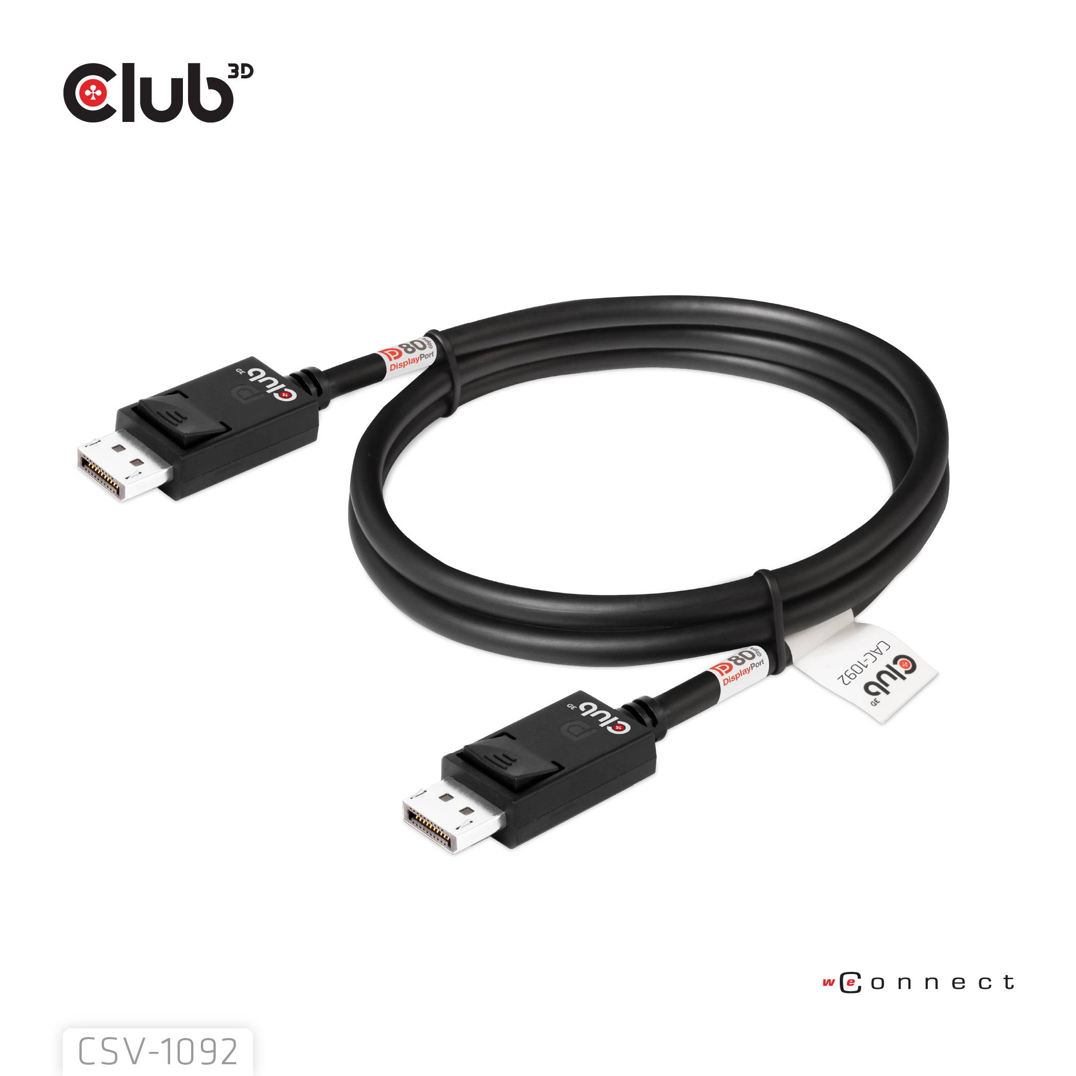 Club3D DisplayPort Anschlusskabel 1.6m Schwarz CAC-1092 DisplayPort-Kabel
