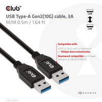 Club3D USB-Kabel 0.50m Schwarz CAC-1409 Club3D USB-Kabel 0.50m Schwarz CAC-1409
