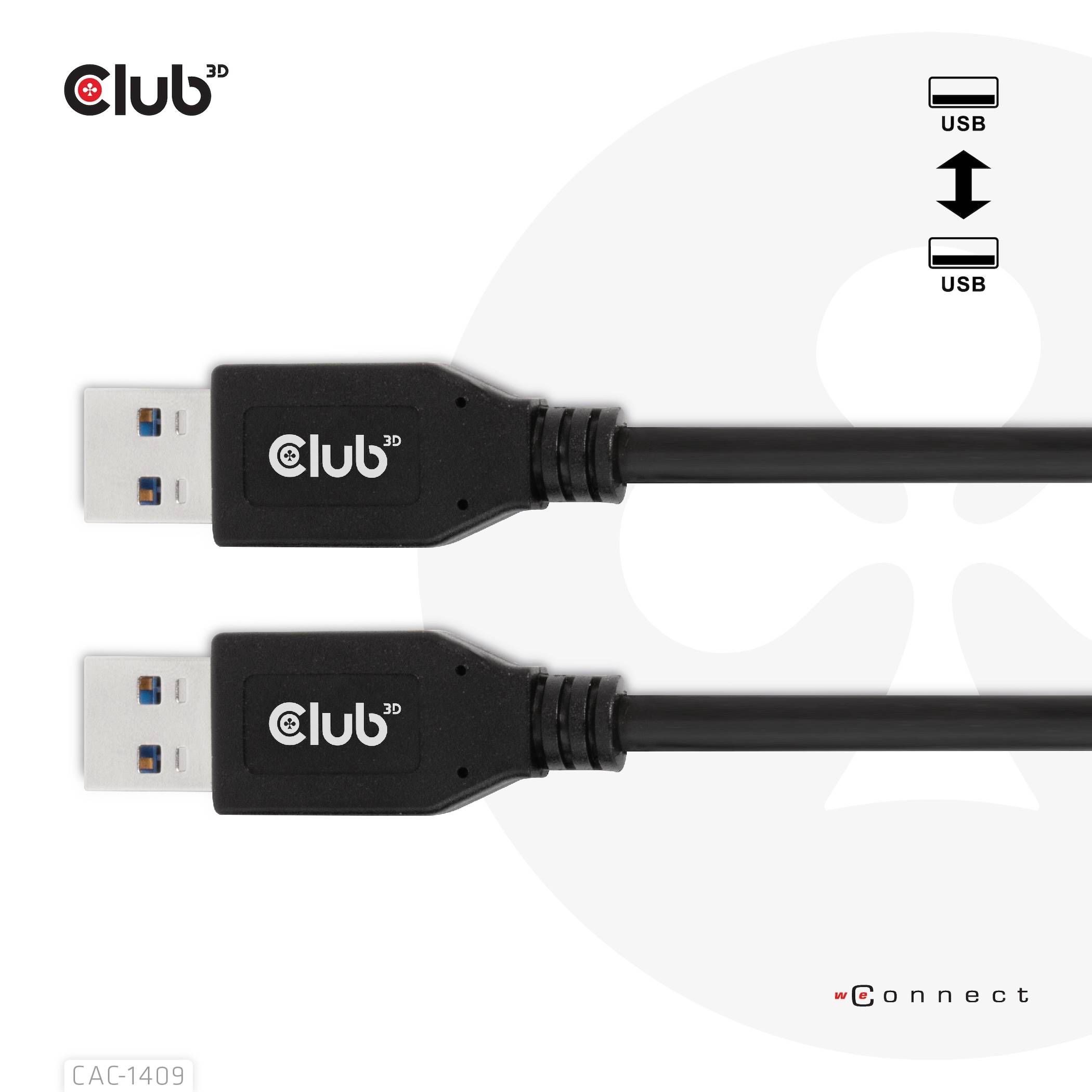 Club3D USB-Kabel 0.50m Schwarz CAC-1409