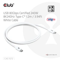 Club3D USB-C® Kabel USB4® USB-C® Stecker 1.20m Weiß CAC-1572 Club3D USB-C® Kabel USB4® USB-C® Stecker 1.20m Weiß CAC-1572