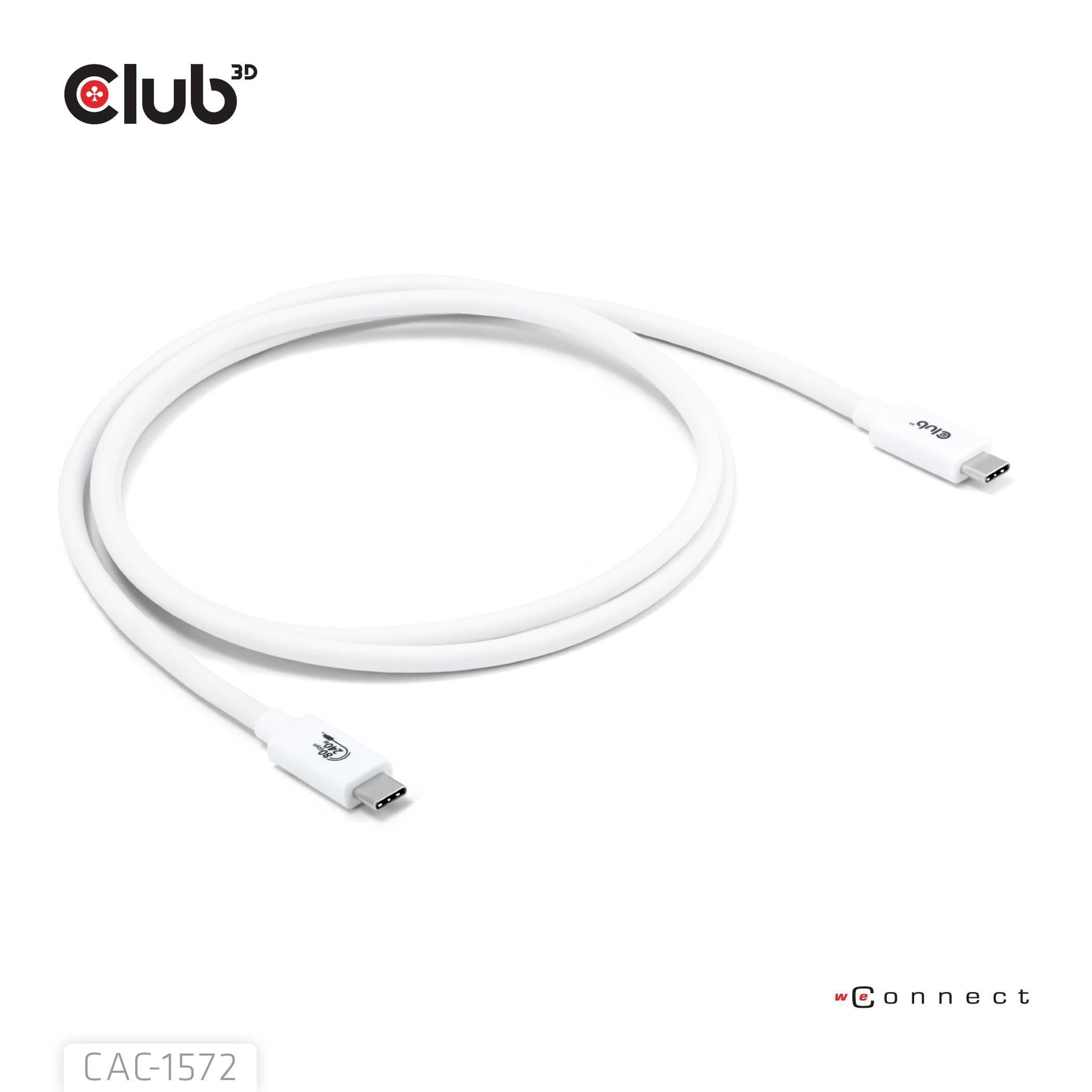 Club3D USB-C® Kabel USB4® USB-C® Stecker 1.20m Weiß CAC-1572