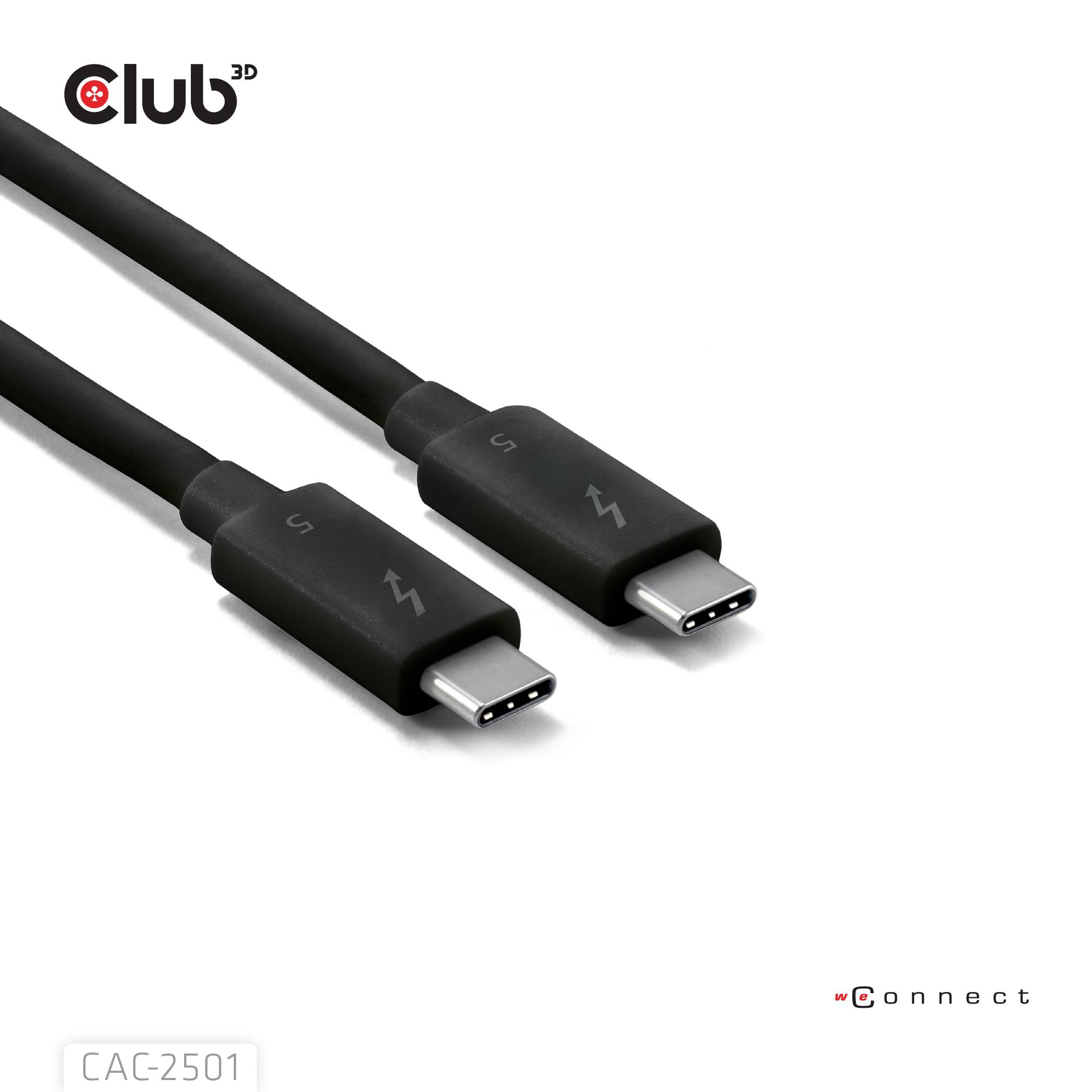 club3D Thunderbolt™-Kabel Thunderbolt™ (USB-C®) Stecker 1.00 m Schwarz CAC-2501