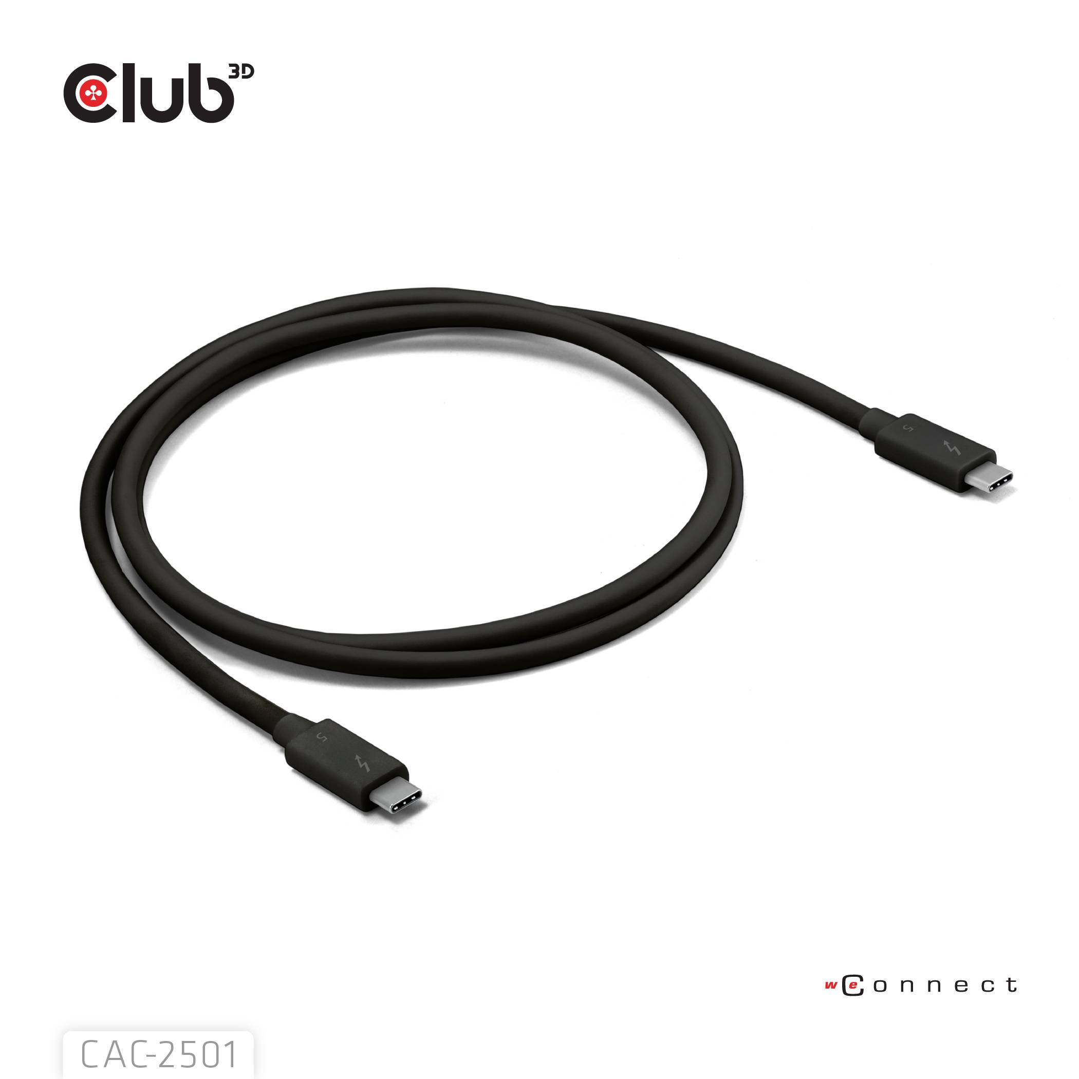 club3D Thunderbolt™-Kabel Thunderbolt™ (USB-C®) Stecker 1.00 m Schwarz CAC-2501