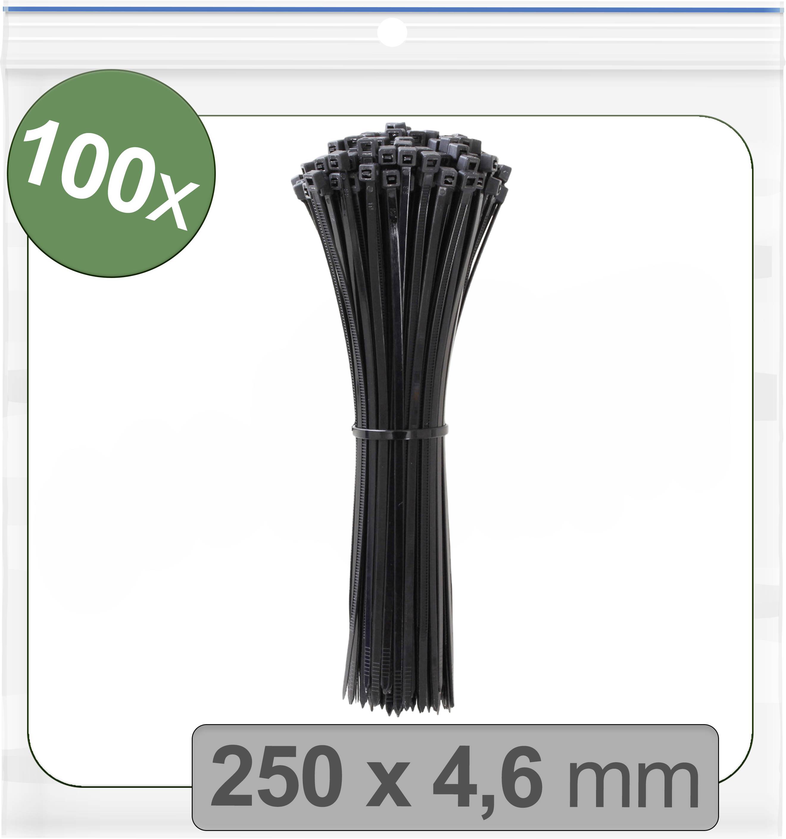 Quadrios 24CA366 24CA366 Kabelbinder 250mm 4.6mm Schwarz UV-stabilisiert 100St.