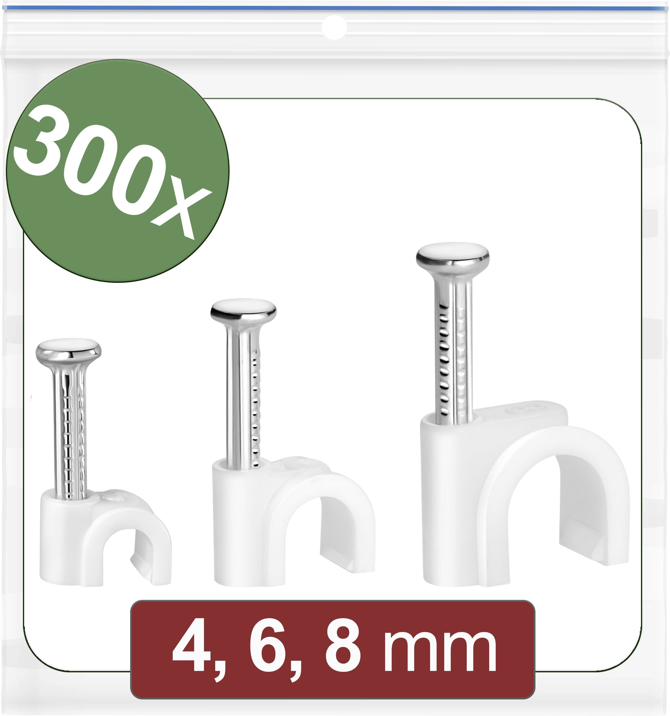 Quadrios 24CA424 Nagelschellen 24CA424 Bündel-Ø-Bereich 2 bis 8 mm Weiß 300 St.