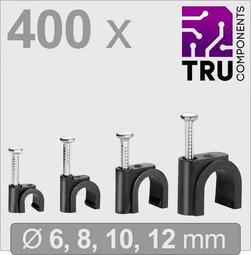 TRU COMPONENTS TC-13448476 T24CA131 Cable clips Black Ø 3-12mm 400 pcs
