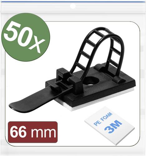 Quadrios 24CA442 Befestigungssockel selbstklebend, schraubbar 24CA442 Schwarz 50 St.
