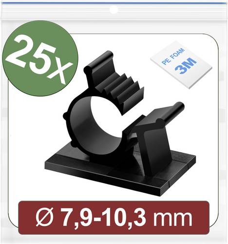 Quadrios 24CA450 Befestigungssockel selbstklebend 24CA450 Bündel-Ø-Bereich 7.9 bis 10.3 mm Schwarz