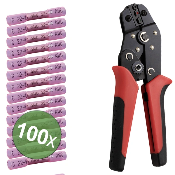 TRU COMPONENTS TC-13448588 Stoßverbinder mit Schrumpfschlauch 0.5 mm² 1.5 mm² Vollisoliert Rot 100 TRU COMPONENTS TC-13448588 Stoßverbinder mit Schrumpfschlauch 0.5 mm² 1.5 mm² Vollisoliert Rot 100