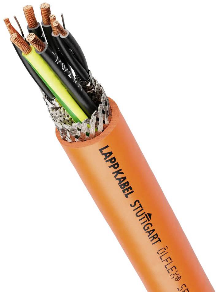 Mehradriges Kabel von LAPPKABEL, Stuttgart, in orange mit Isoliermaterial und sichtbarer Abschirmung.
