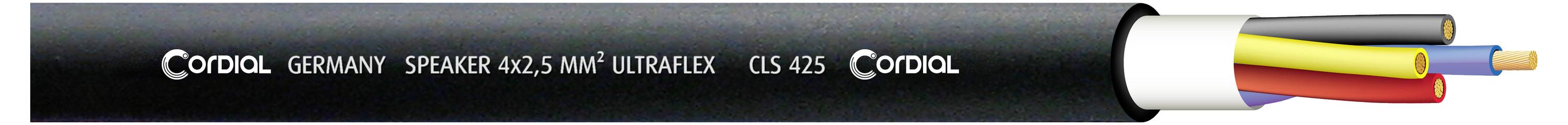 Cordial 10802 Lautsprecherkabel 4 x 2.5mm² Schwarz 100m