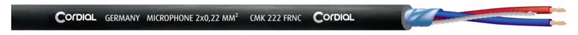 Cordial 10835 Mikrofonkabel 2 x 0.22mm² Schwarz 100m