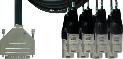 Cordial CFD 3 DMT XLR Verbindungskabel [1x D-SUB-Stecker 25pol. - 8x XLR-Stecker 3 polig] 3 m Schwa