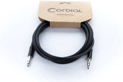 Cordial 14814 Klinke Audio Anschlusskabel [1x Klinkenstecker 6.3mm (stereo) - 1x Klinkenstecker 6.3mm (stereo)] 0.50m Schwarz