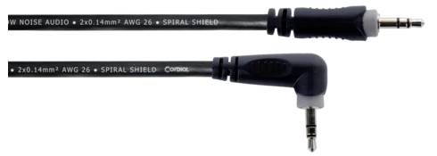 Cordial 14923 Klinke Audio Anschlusskabel [1x Klinkenstecker 3.5mm - 1x Klinkenstecker 3.5 mm] 1m Schwarz PVC-Mantel, verdrillt