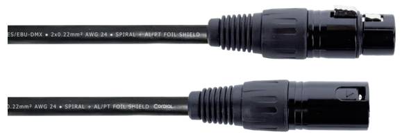 Cordial ED 1 FM XLR Verbindungskabel [1x XLR-Buchse 3 polig - 1x XLR-Stecker 3 polig] 1m Schwarz
