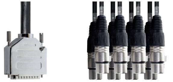 Cordial EFD 3 DFT XLR Verbindungskabel [1x D-SUB-Stecker 25pol. - 8x XLR-Buchse 3 polig] 3m Schwarz