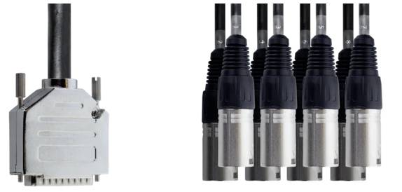 Cordial EFD 3 DMT XLR Verbindungskabel [1x D-SUB-Stecker 25pol. - 8x XLR-Stecker 3 polig] 3m Schwarz