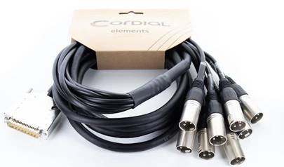 Cordial EFD 3 DMT XLR Verbindungskabel [1x D-SUB-Stecker 25pol. - 8x XLR-Stecker 3 polig] 3m Schwarz