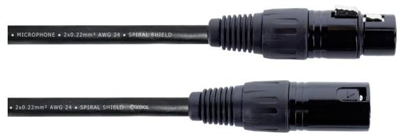 Cordial EM 1 FM XLR Verbindungskabel [1x XLR-Buchse 3 polig - 1x XLR-Stecker 3 polig] Schwarz