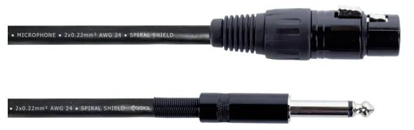 Cordial EM 10 FP XLR Verbindungskabel [1x XLR-Buchse 3 polig - 1x Klinkenstecker 6.3mm (mono)] Schwarz