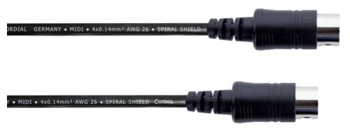 Cordial MIDI Verbindungskabel [1x MIDI-Male - 1x MIDI-Male] 3m Schwarz