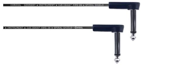 Cordial 14788 Klinke Audio Anschlusskabel [1x Klinkenstecker 6.3mm (mono) - 1x Klinkenstecker 6.3mm (mono)] 0.10m Schwarz