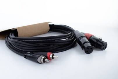Cordial EU 1,5 FC XLR Verbindungskabel [2x XLR-Buchse 3 polig - 2x Cinch-Stecker] 1.50m Schwarz