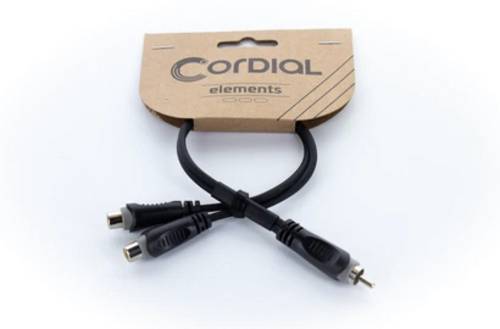 Cordial 14891 Klinke / Cinch Audio Y-Adapter [1x Cinch-Stecker - 2x Cinch-Buchse] 0.30 m Schwarz PV