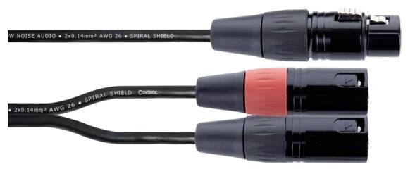 Cordial EY 0,3 FMM XLR Y-Adapter [1x XLR-Buchse 3 polig - 2x XLR-Stecker 3 polig] 0.30m Schwarz