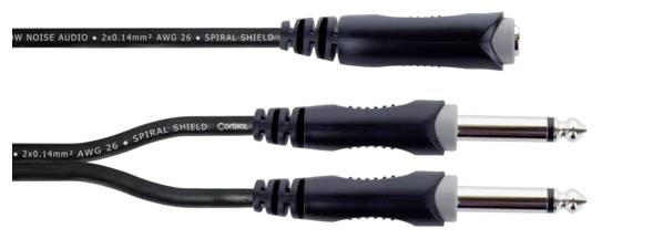 Cordial EY 0,3 GPP XLR Y-Adapter [1x Klinkenbuchse 6.3mm (mono) - 2x Klinkenstecker 6.3mm (mono)]