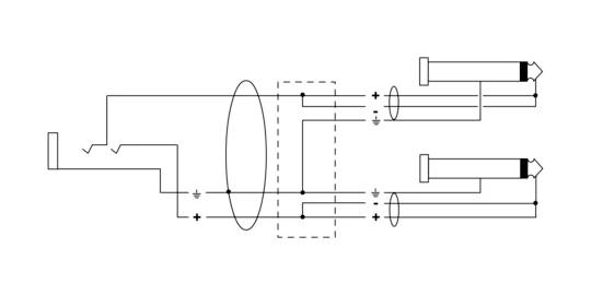 Cordial 14885 Klinke Audio Y-Adapter [1x Klinkenbuchse 6.3mm (stereo) - 2x Klinkenstecker 6.3mm (mono)] 0.30m Schwarz PVC-Mantel