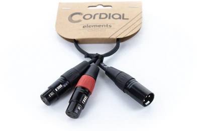 Cordial EY 0,3 MFF XLR Y-Adapter [1x XLR-Stecker 3 polig - 2x XLR-Buchse 3 polig] 0.30m Schwarz