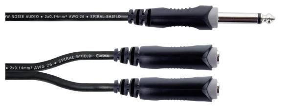 Cordial EY 0,3 PGG XLR Y-Adapter [1x Klinkenstecker 6.3mm (mono) - 2x Klinkenbuchse 6.3mm (mono)]