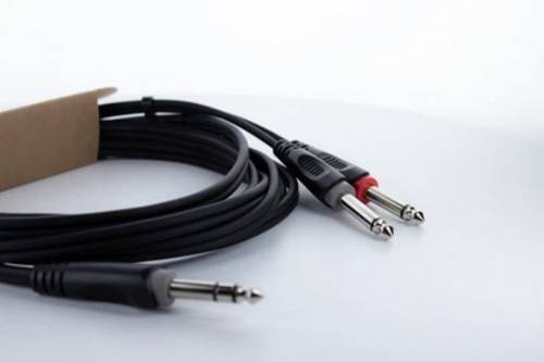 Cordial 14877 Klinke Audio Y-Adapter [1x Klinkenstecker 6.3 mm (stereo) - 2x Klinkenstecker 6.3 mm