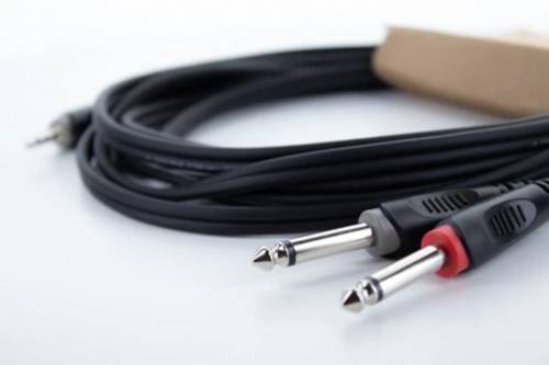 Cordial 14863 Audio Y-Adapter [1x Klinkenstecker 3.5 mm - 2x XLR-Stecker 3 polig] PVC-Mantel, Zwill