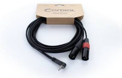 Cordial EY 1,5 WRMM XLR Y-Adapter [1x Klinkenstecker 3.5mm - 2x XLR-Stecker 3 polig] 1.50m Schwarz