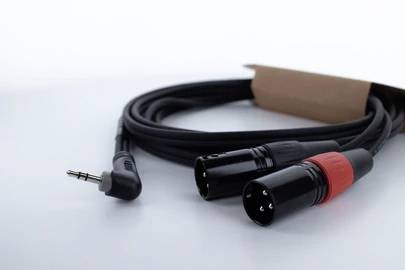 Cordial EY 3 WRMM XLR Y-Adapter [1x Klinkenstecker 3.5mm - 2x XLR-Stecker 3 polig] 3m Schwarz