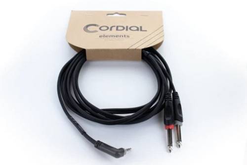 Cordial 14868 Audio Y-Adapter [1x Klinkenstecker 3.5 mm - 2x Klinkenstecker 6.3 mm (mono)] 3 m Schw