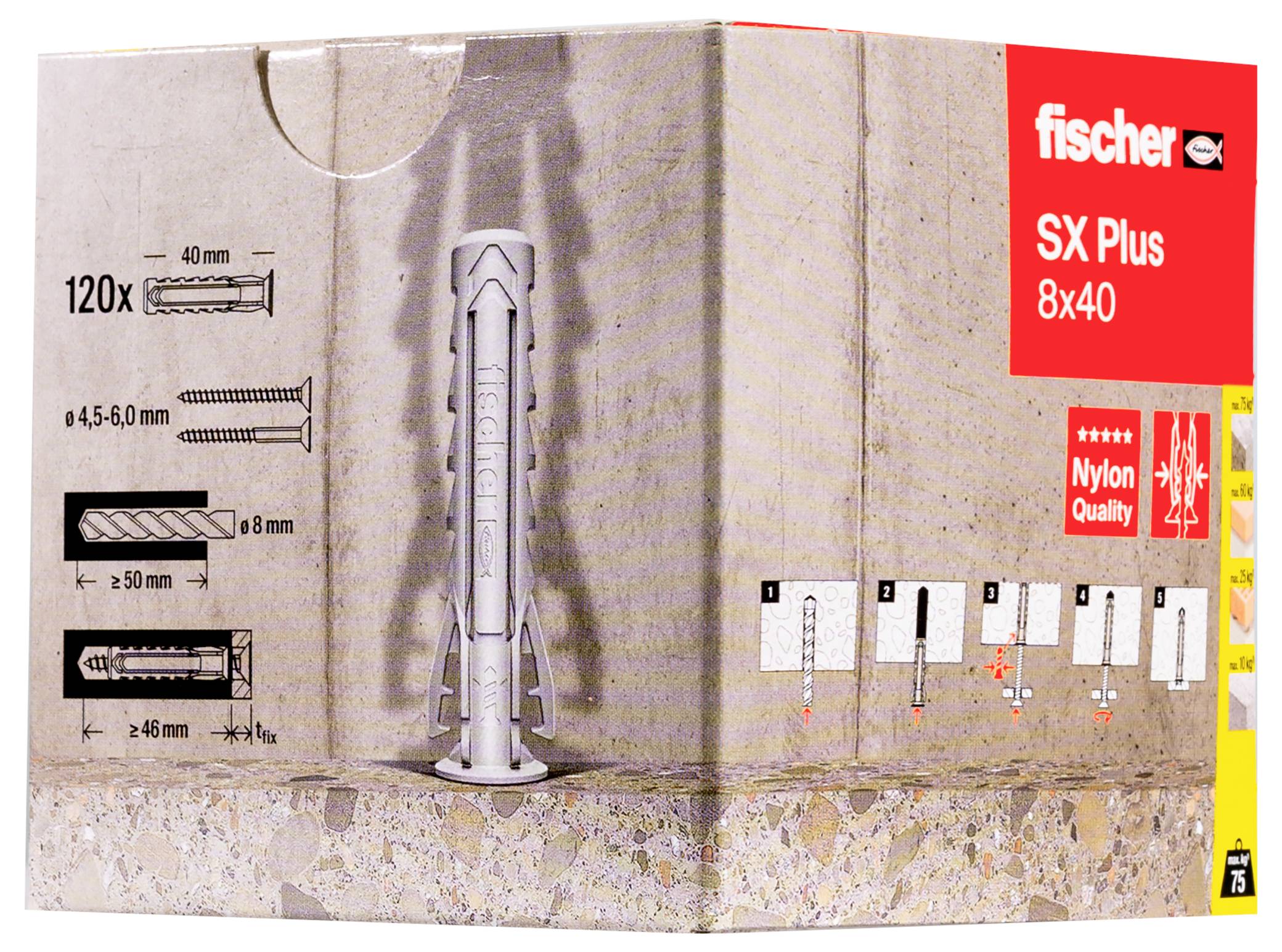 Fischer 573161 SX Plus Dübel 40mm 8mm 120St.