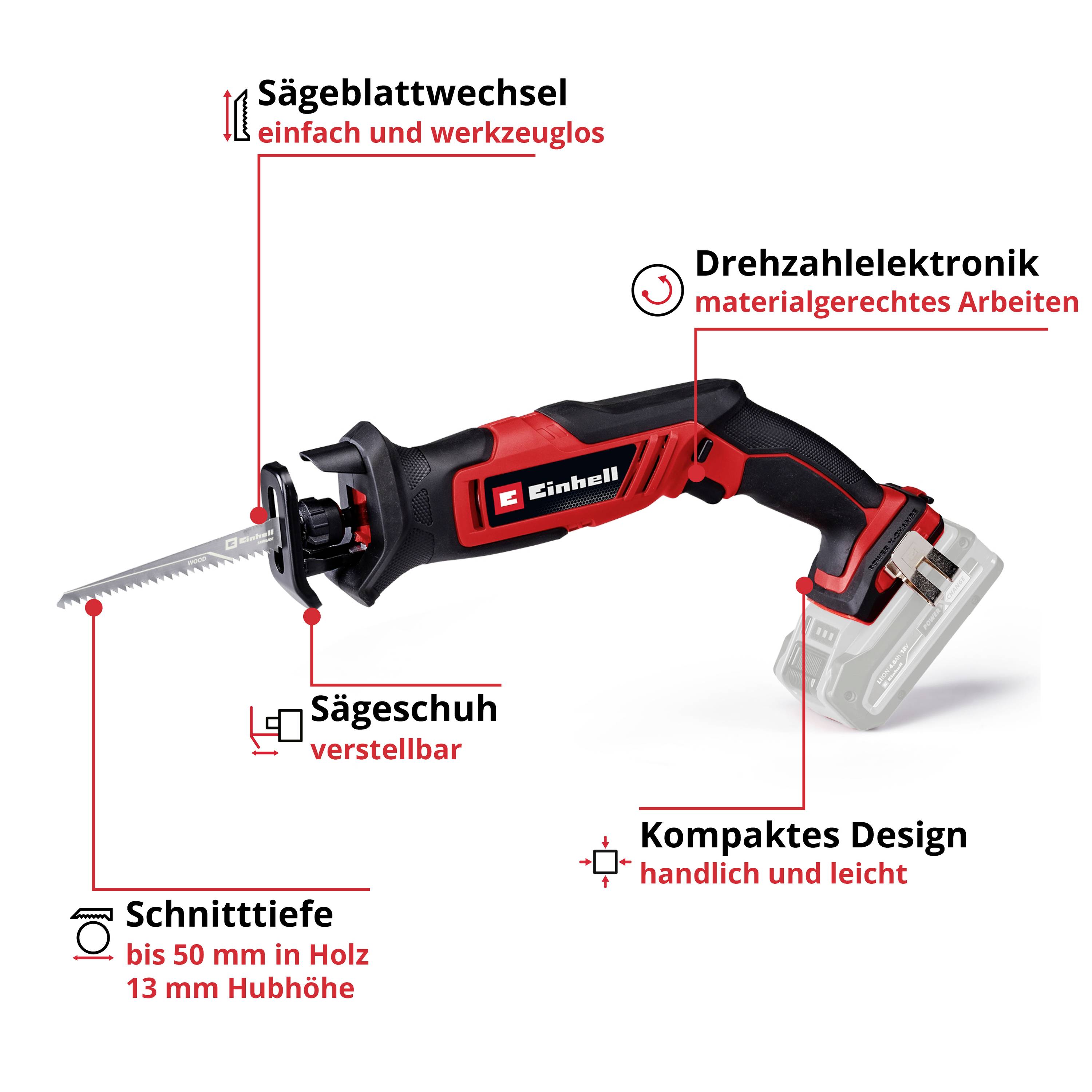 Einhell TE-AP 18/13 Li - Solo Akku-Universalschneider 4326315 ohne Akku, ohne Ladegerät, mit Zubehör 18 V