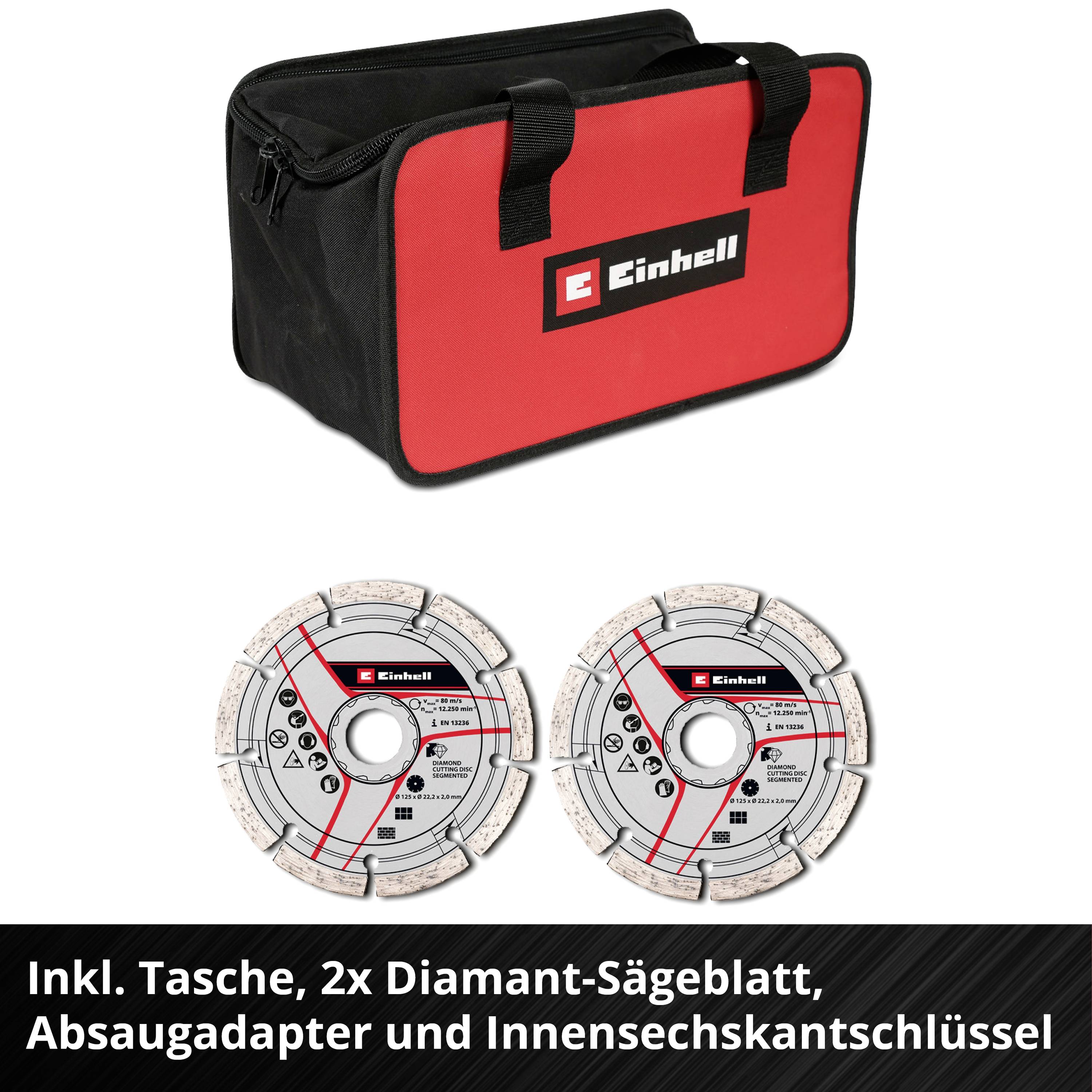 Einhell Professional Power X-Change TP-MA 36/30 Li BL - Solo 4350800 Akku-Mauernutfräse 125 mm ohne Akku, ohne Ladegerät, inkl. Tasche, inkl. Trenn