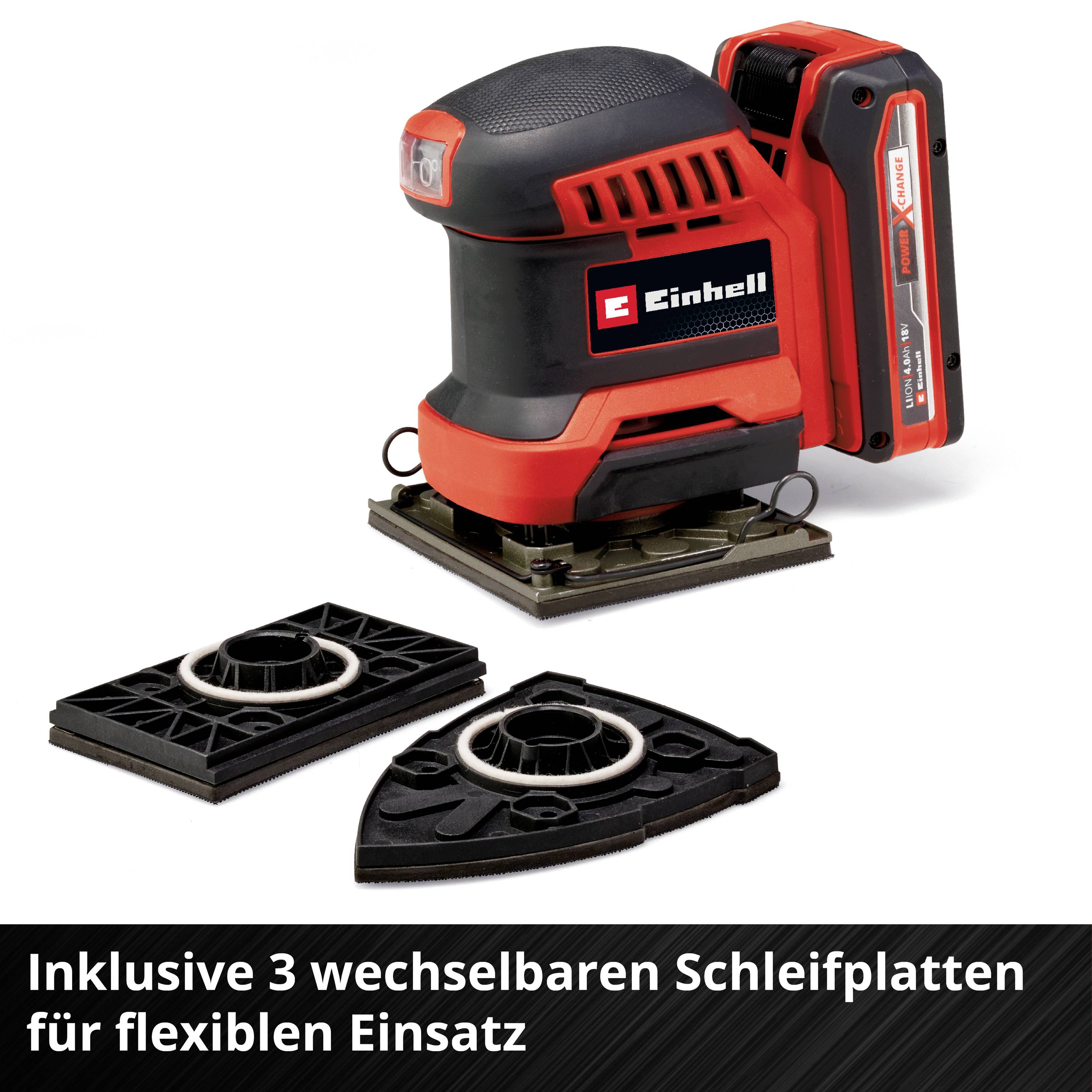Einhell Power X-Change TE-OS 18/113 3X Li - Solo 4460730 Akku-Deltaschleifer ohne Akku, ohne Ladegerät, inkl. Tasche, mit Zubehör