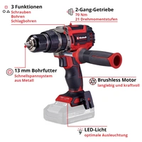 Einhell Professional Power X-Change TP-CD 18/70 Li-i BL - Solo 2-Gang-Akku-Schlagbohrschrauber Einhell Professional Power X-Change TP-CD 18/70 Li-i BL - Solo 2-Gang-Akku-Schlagbohrschrauber
