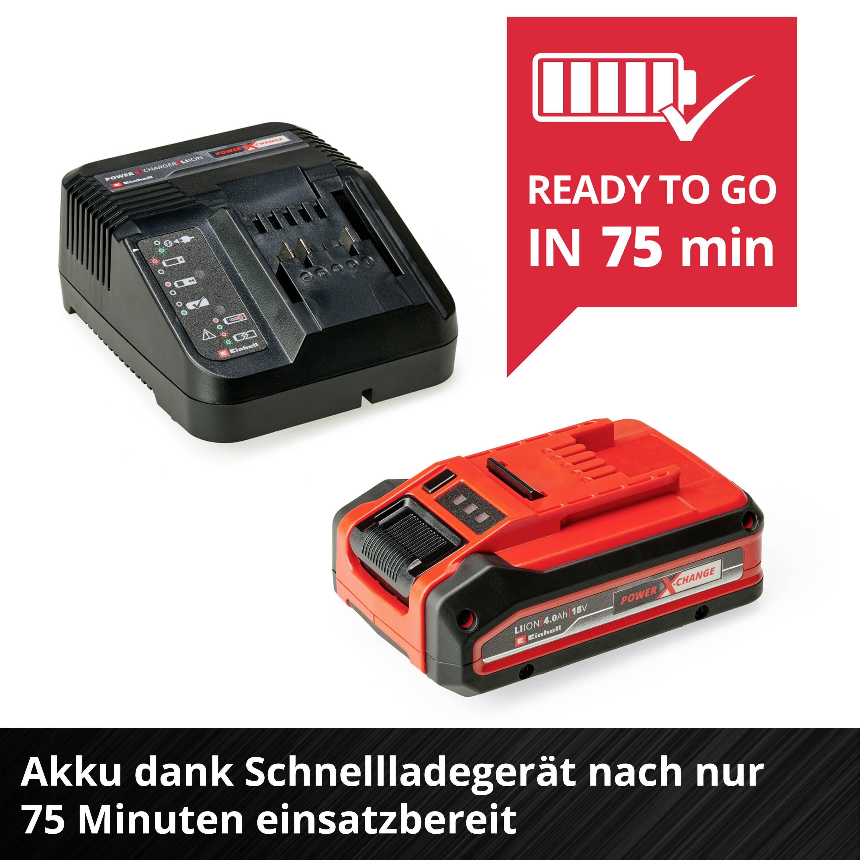 Einhell 4512159 Power X-Change PXC Starter Kit Werkzeug-Akku und Ladegerät 18V 4000 mAh Li-Ion
