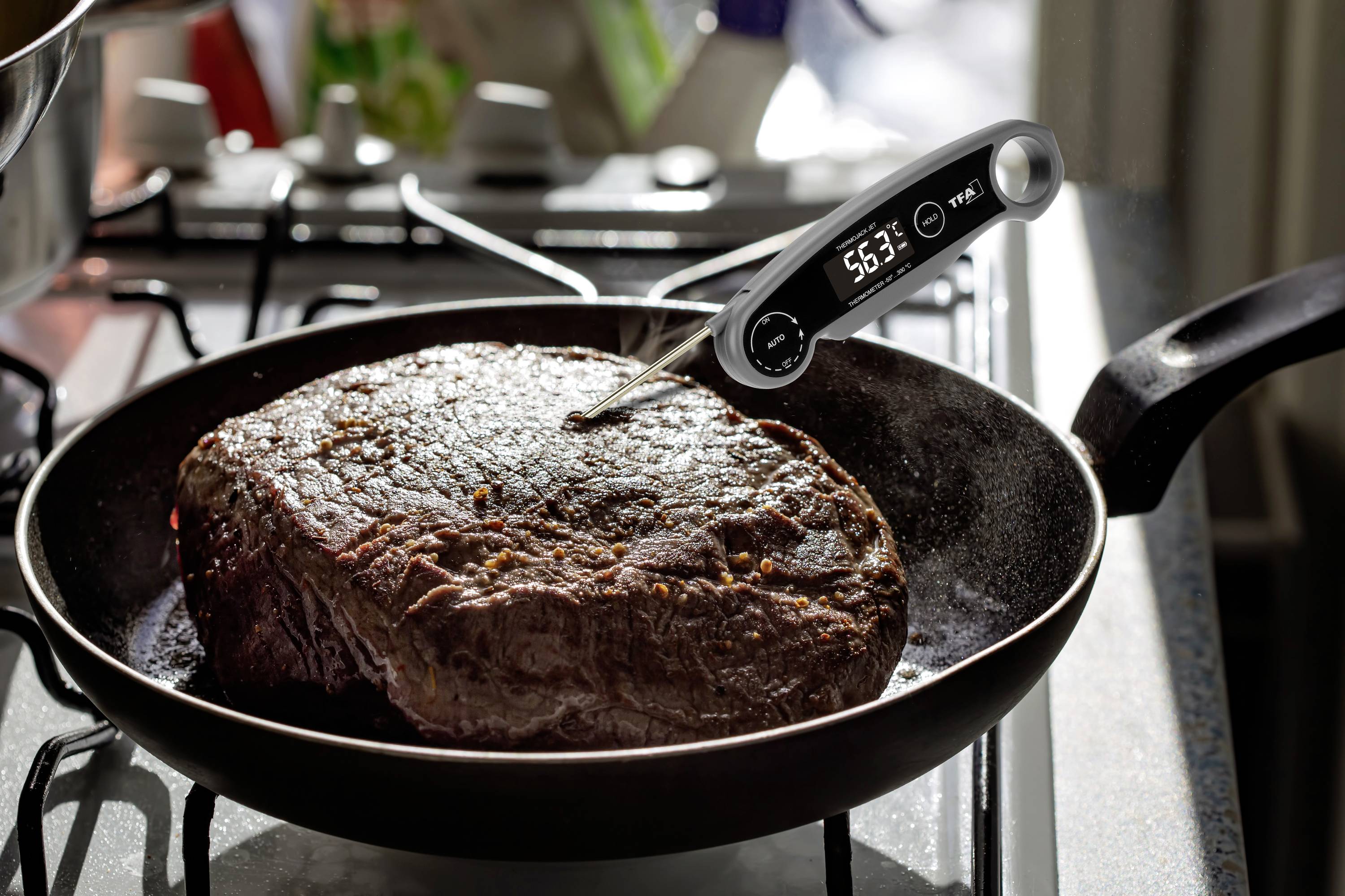 TFA Dostmann 30.1069.10 Küchen-Thermometer Automatisches Abschalten Babykost, Backen, Braten, Burger, Fett, Flüssige Stoffe