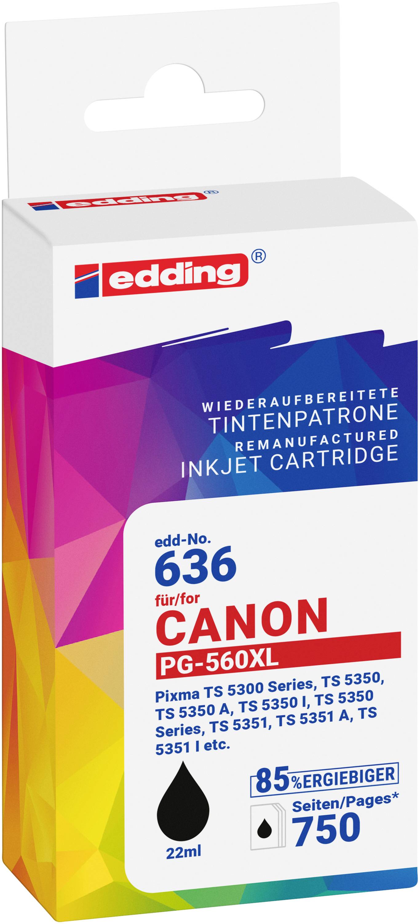 Edding Druckerpatrone ersetzt Canon PG-560XL Kompatibel Schwarz EDD-636 18-636
