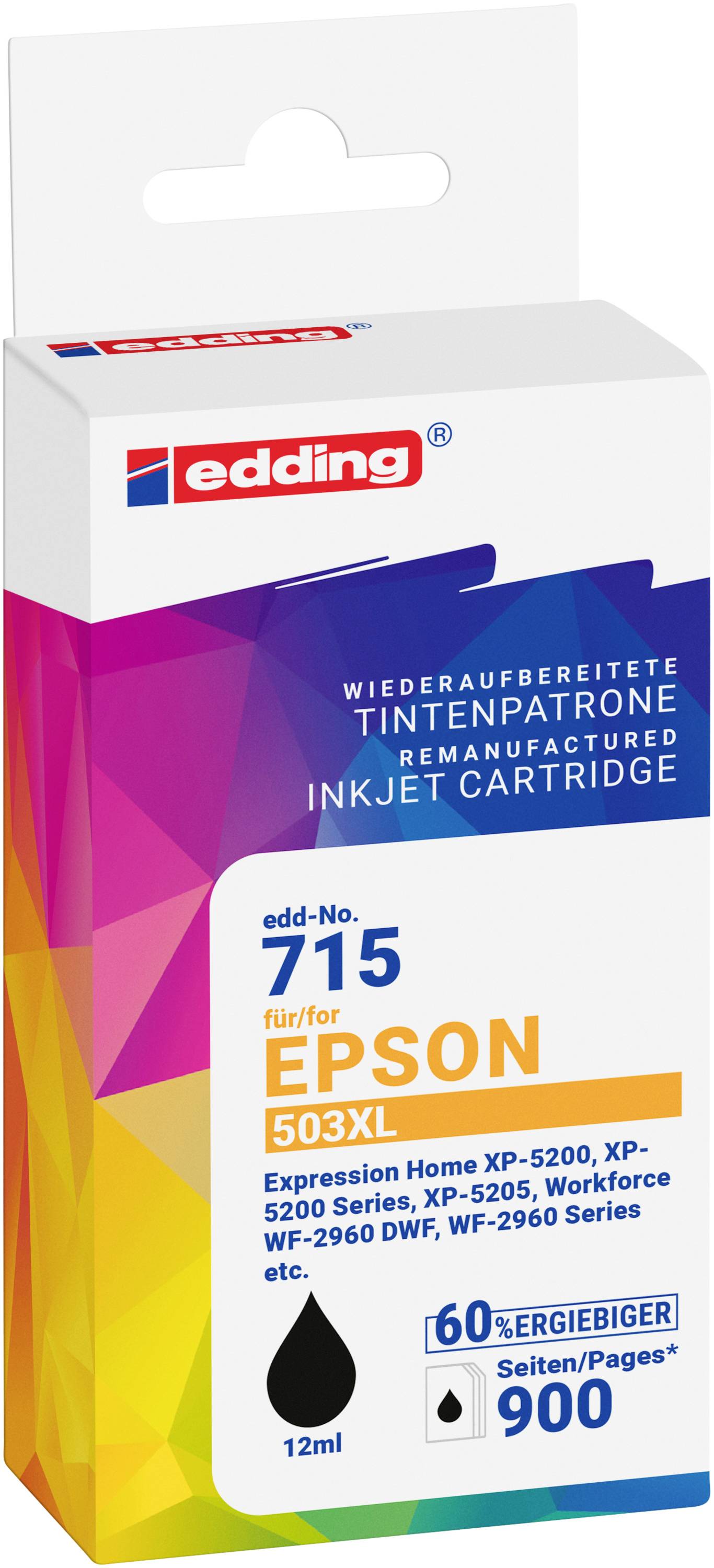 Edding Druckerpatrone ersetzt Epson 503XL (T09R1) Kompatibel Schwarz EDD-715 18-715